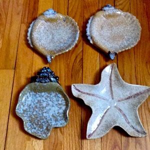 Beauty Silk Porcelin Sea Shell Candle Plate/Hang on wall or use to hold Candle